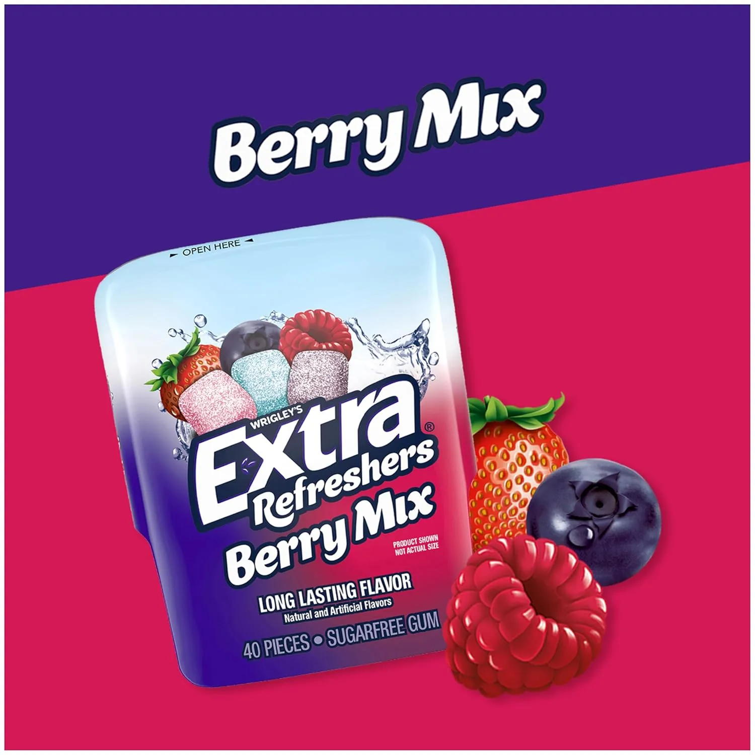 EXTRA Gum Sugar-Free Chewing Gum, Berry Mix - 3.21-Ounce 40-Piece Bottle (Pack of 6)