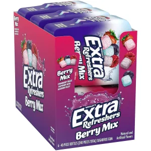 EXTRA Gum Sugar-Free Chewing Gum, Berry Mix - 3.21-Ounce 40-Piece Bottle (Pack of 6)