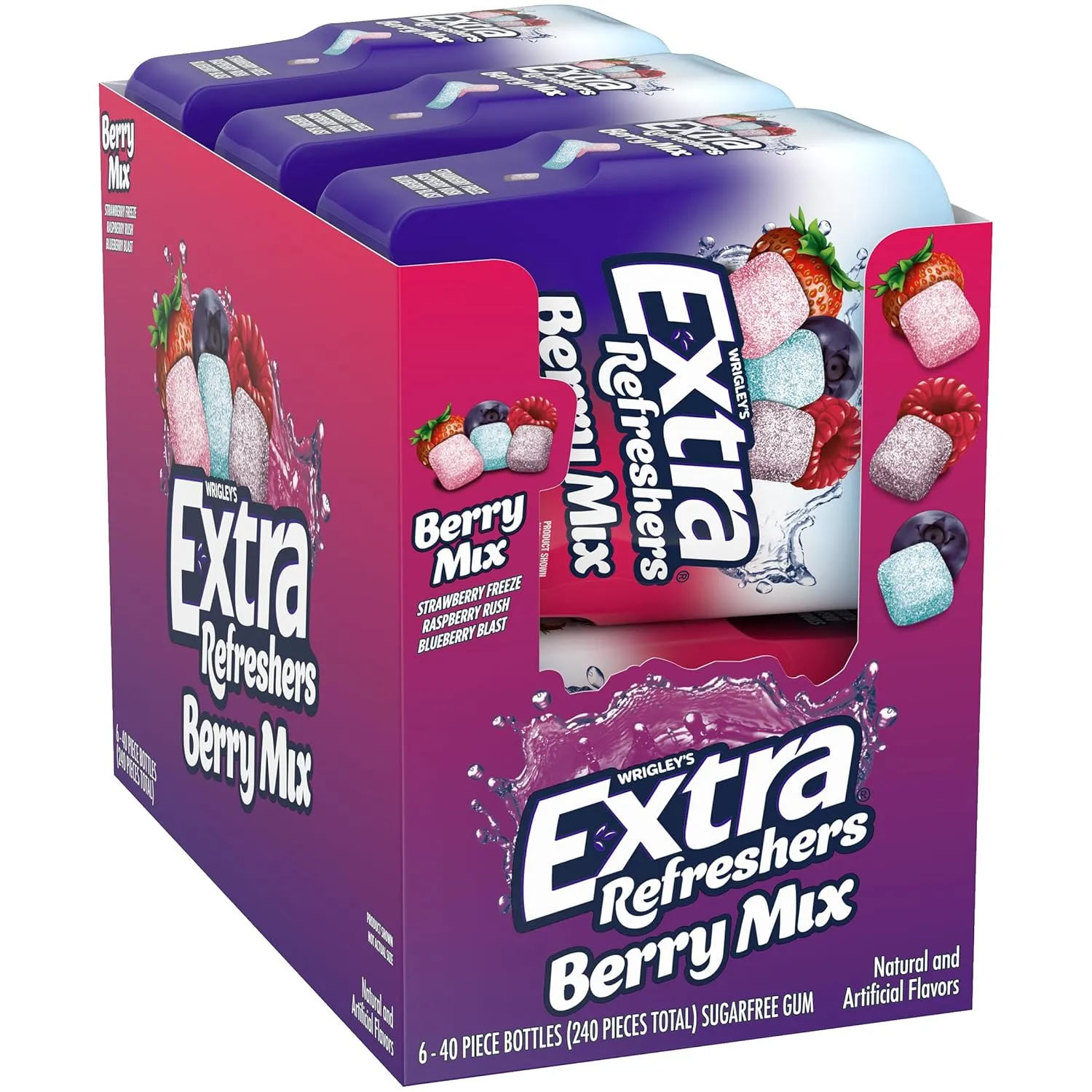 EXTRA Gum Sugar-Free Chewing Gum, Berry Mix - 3.21-Ounce 40-Piece Bottle (Pack of 6)