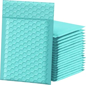 Famagic Bubble Mailers 4x8 50 Pack, Teal Shipping Bags, Waterproof Self Seal Packaging Bags For Small Business, Opaque Matte Padded Envelopes for Shipping, Mailing, Bulk #000