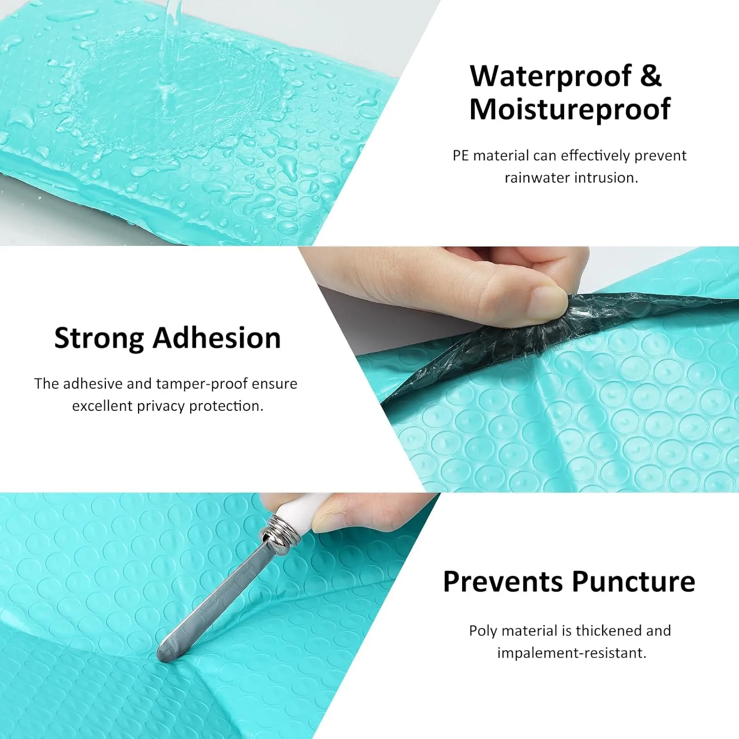 Famagic Bubble Mailers 4x8 50 Pack, Teal Shipping Bags, Waterproof Self Seal Packaging Bags For Small Business, Opaque Matte Padded Envelopes for Shipping, Mailing, Bulk #000