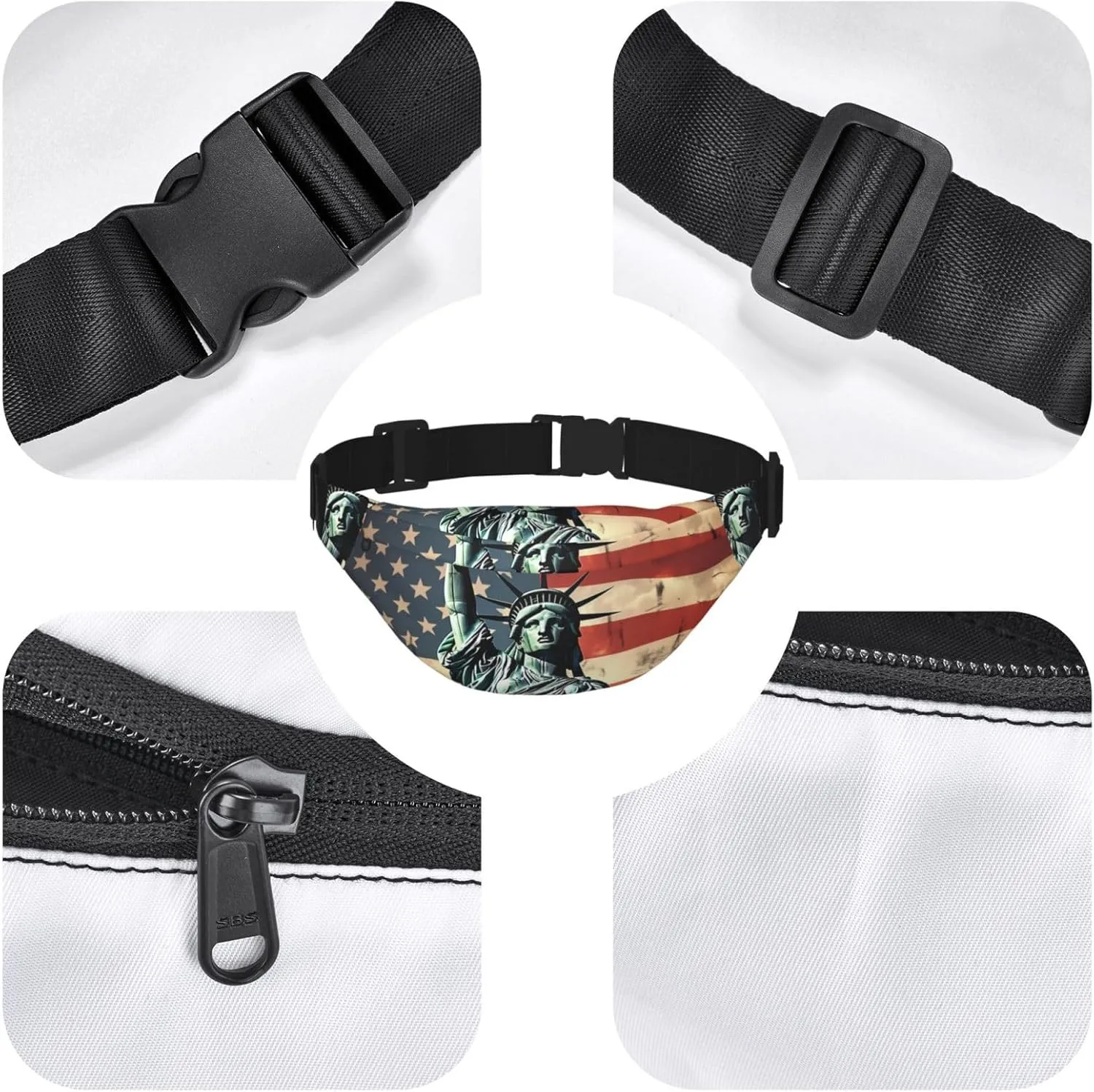 Fanny Pack Belt Bag for Women Men Waterproof Waist Pack Statue against the background Waist Bag with Adjustable Strap