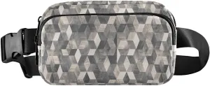 Fanny Pack Crossbody Bag for Men Women Belt Bag Bum Bag with Adjustable Strap, Fashion Waist Packs for Travel Running Workout Boho Style Grey Cement Tile