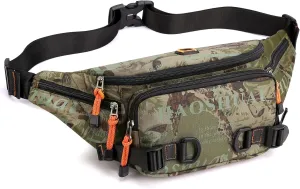 Fanny Pack for Men Women Waist Bag with Headphone Jack Utility Hip Belt Pouch Crossbody Bags Bumbag for Cycling Hiking Walking Fishing Camo