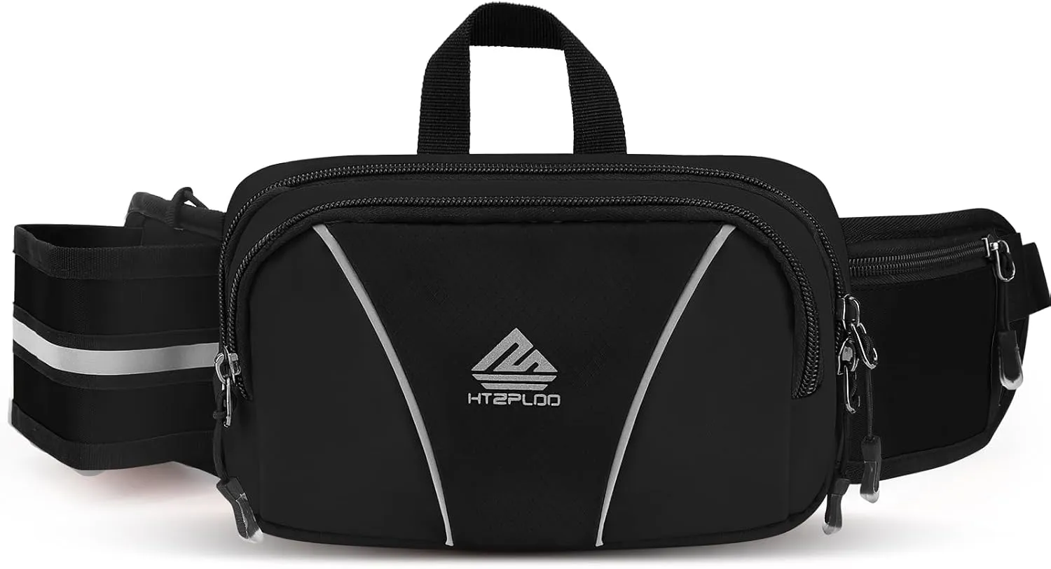 Fanny Pack for Men Women Waist Bag with Water Bottle Holder for Hiking, travel,Dog Walking, Workout,Cycling (Black)