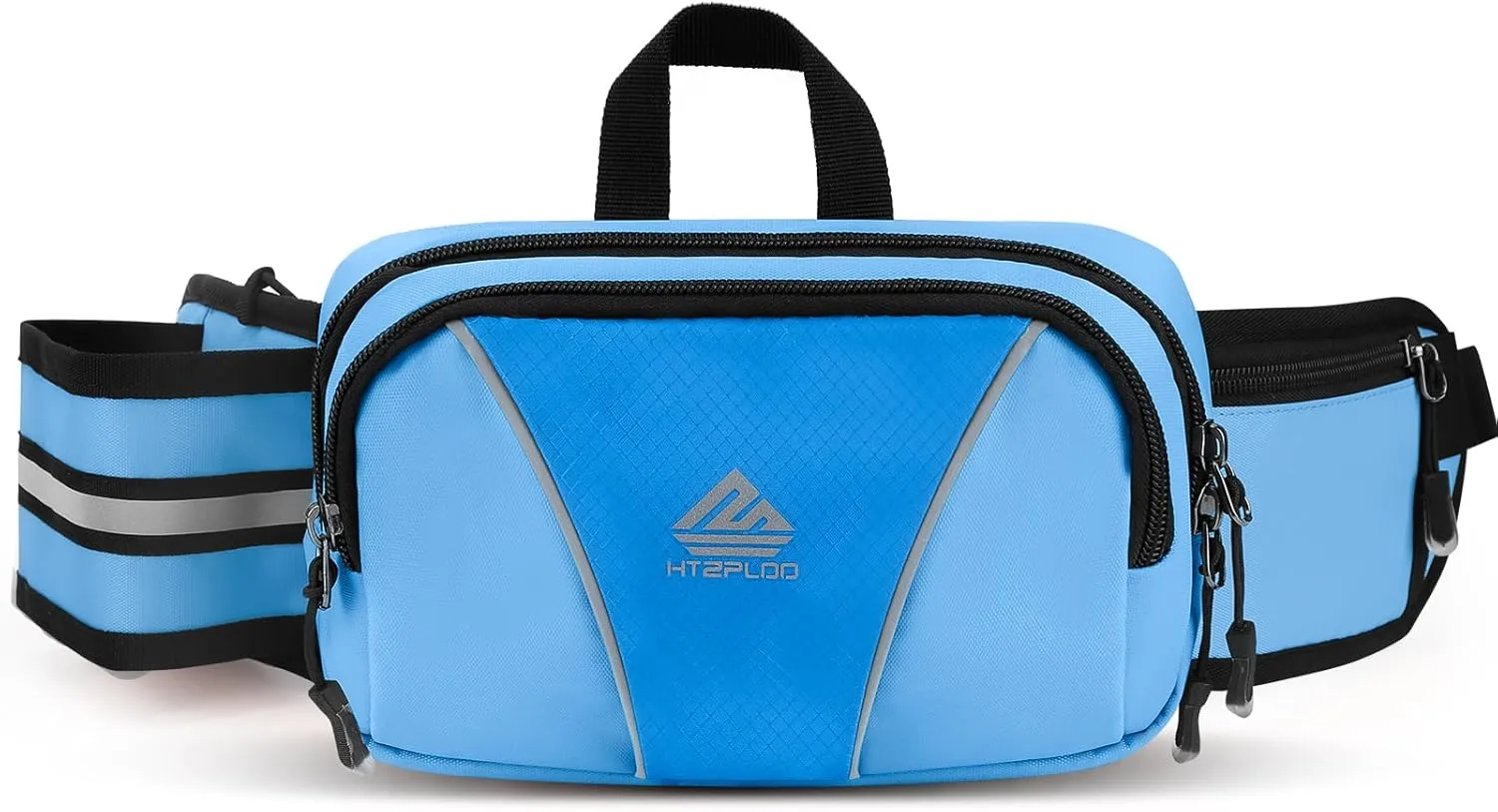 Fanny Pack for Men Women Waist Bag with Water Bottle Holder for Hiking, travel,Dog Walking, Workout,Cycling (Light Blue)