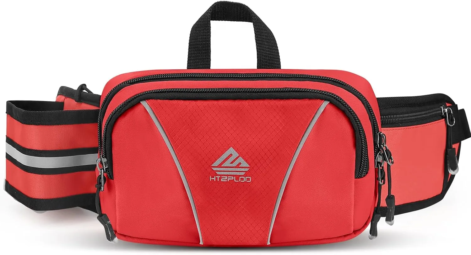 Fanny Pack for Men Women Waist Bag with Water Bottle Holder for Hiking, travel,Dog Walking, Workout,Cycling (Red)