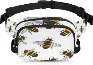 Fanny Pack for Men Women, Waterproof Sports Waist Bag Pack, Wild Animals Bee Belt Bag for Travel Hiking Running, Travel Chest Bag with Adjustable Strap, Honeybees
