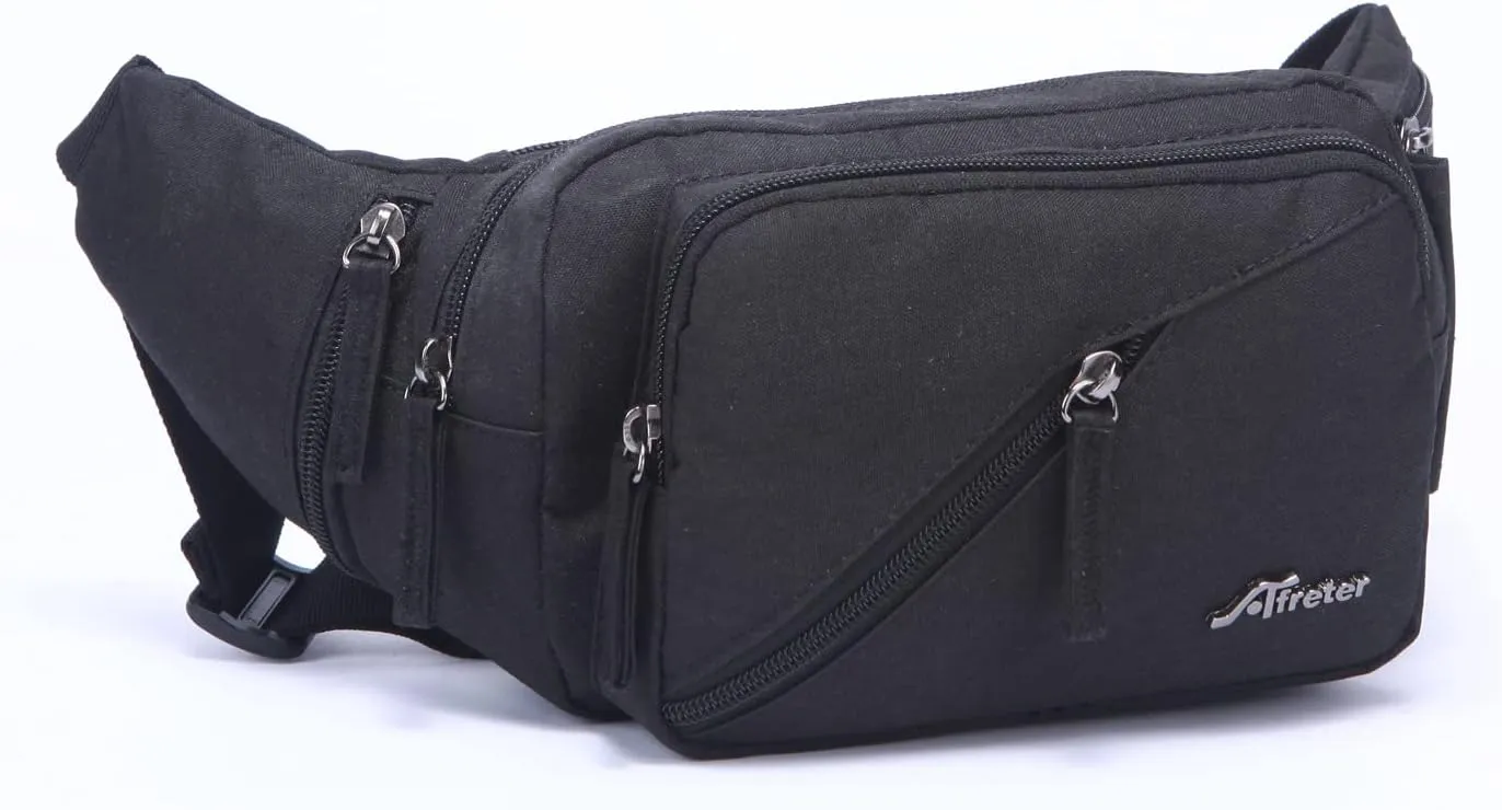Fanny Pack for Men&Women with Shrinkable Bottle Cages,Waist Pack Bag Hip Bum Bag with Adjustable Strap for Outdoors Workout Traveling Casual Running Hiking Cycling Fishing (Grey-1)