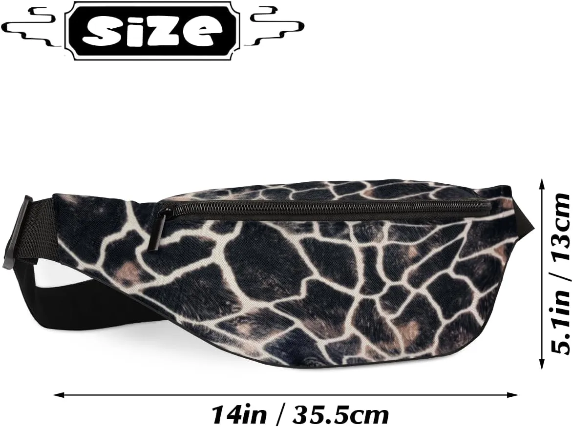 Fanny Pack for Women Men Animal Print Leopard Waist Pack Crossbody Bag with Adjustable Straps for Hiking Running Walking Travel Cycling