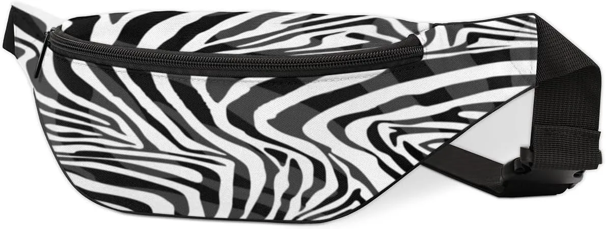 Fanny Pack for Women Men Animal Zebra Print Waist Pack Crossbody Bag with Adjustable Straps for Hiking Running Walking Travel Cycling