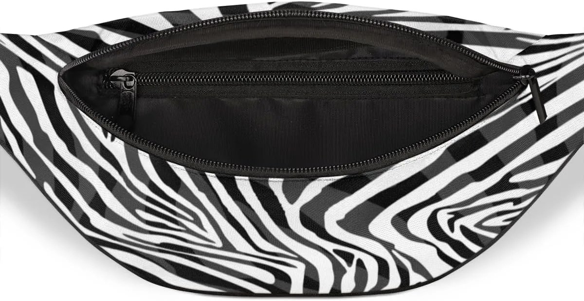 Fanny Pack for Women Men Animal Zebra Print Waist Pack Crossbody Bag with Adjustable Straps for Hiking Running Walking Travel Cycling