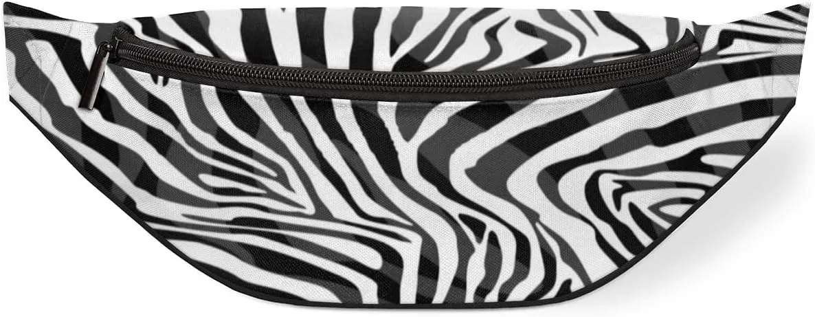 Fanny Pack for Women Men Animal Zebra Print Waist Pack Crossbody Bag with Adjustable Straps for Hiking Running Walking Travel Cycling