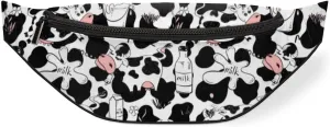 Fanny Pack for Women Men Cartoon Milk Cows Waist Pack Crossbody Bag with Adjustable Straps for Hiking Running Walking Travel Cycling