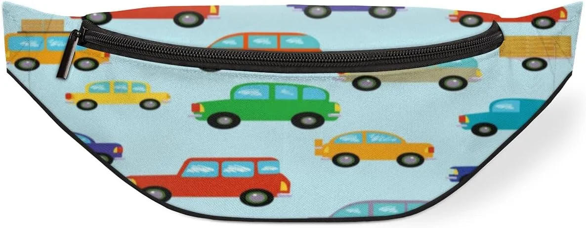 Fanny Pack for Women Men Cute Car Waist Pack Crossbody Bag with Adjustable Straps for Hiking Running Walking Travel Cycling