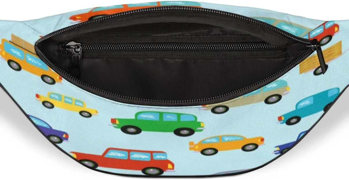 Fanny Pack for Women Men Cute Car Waist Pack Crossbody Bag with Adjustable Straps for Hiking Running Walking Travel Cycling