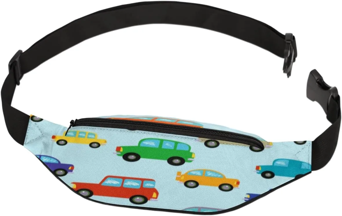 Fanny Pack for Women Men Cute Car Waist Pack Crossbody Bag with Adjustable Straps for Hiking Running Walking Travel Cycling