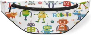 Fanny Pack for Women Men Cute Robots Waist Pack Crossbody Bag with Adjustable Straps for Hiking Running Walking Travel Cycling
