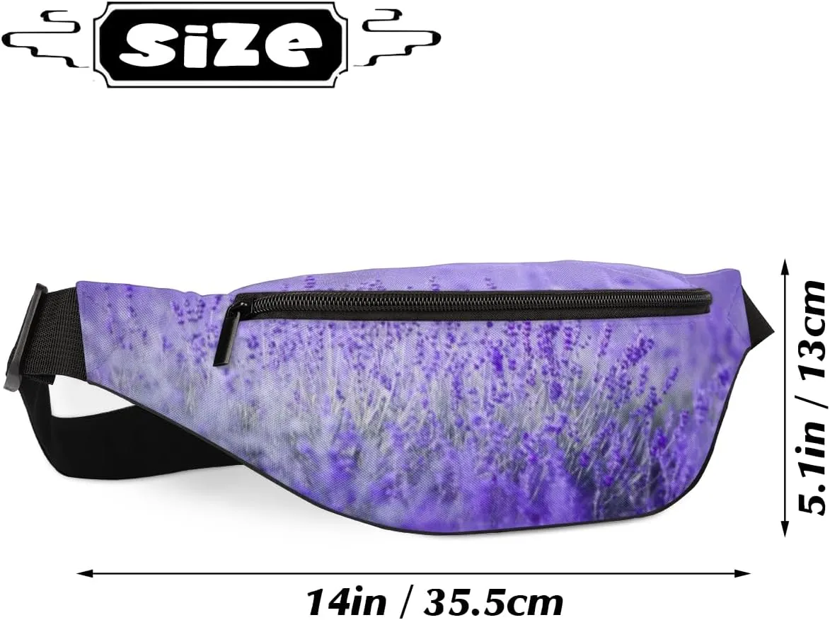 Fanny Pack for Women Men Lavender Waist Pack Crossbody Bag with Adjustable Straps for Hiking Running Walking Travel Cycling