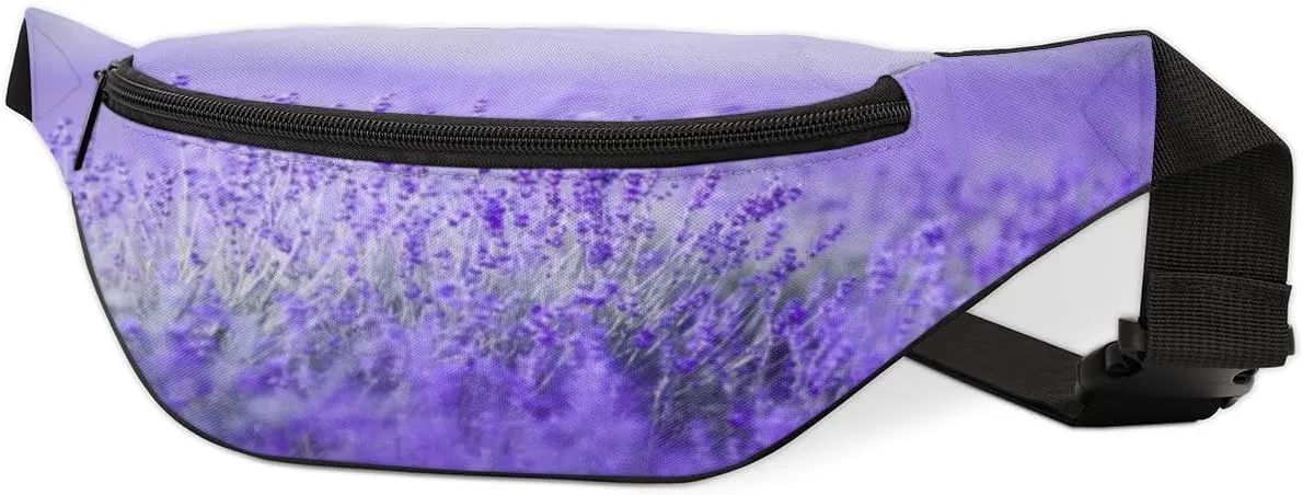 Fanny Pack for Women Men Lavender Waist Pack Crossbody Bag with Adjustable Straps for Hiking Running Walking Travel Cycling