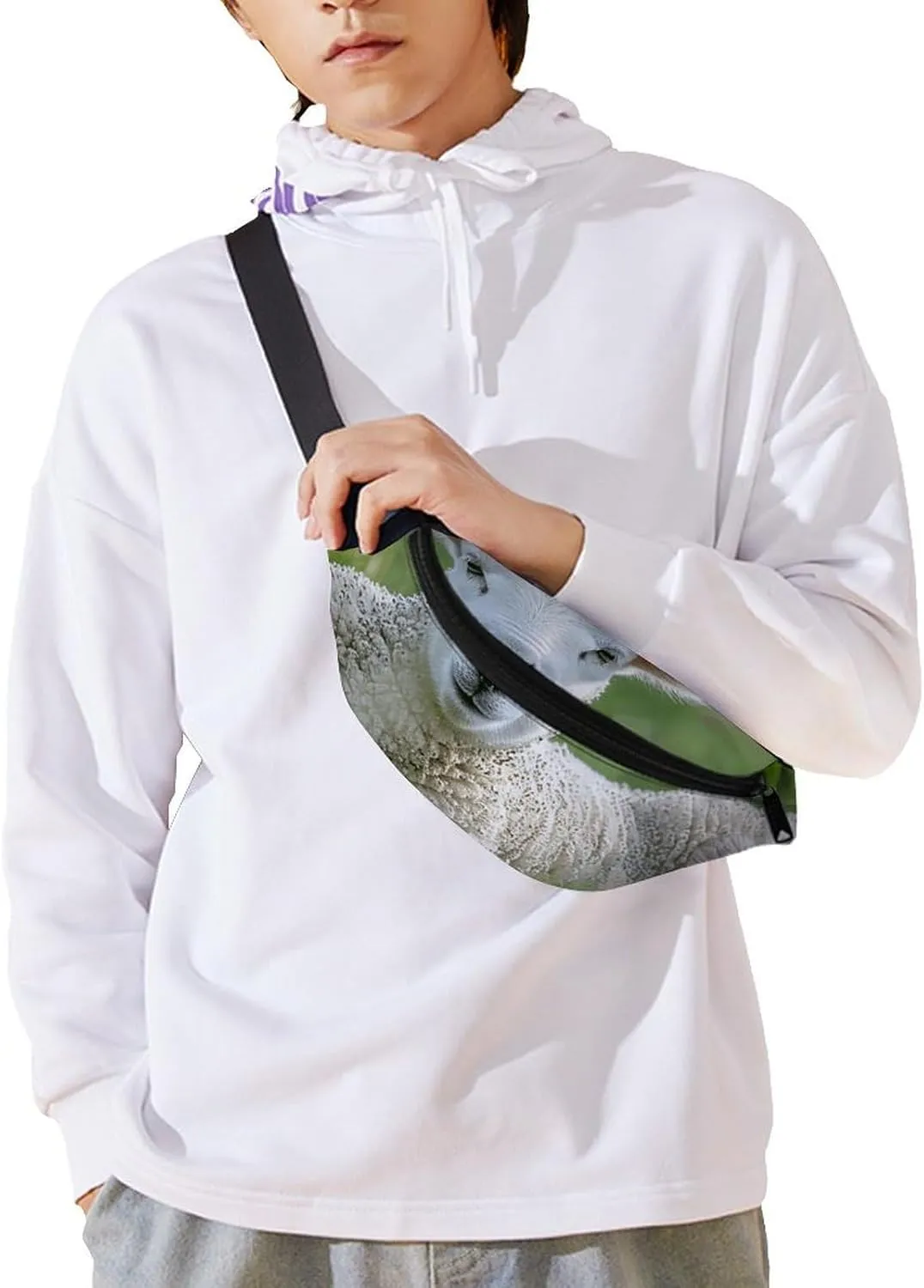 Fanny Pack for Women Men Lying on The Grass Waist Pack Adjustable Belt Bag for Workout Running Travelling Casual Waist Bag, 36*15cm, style