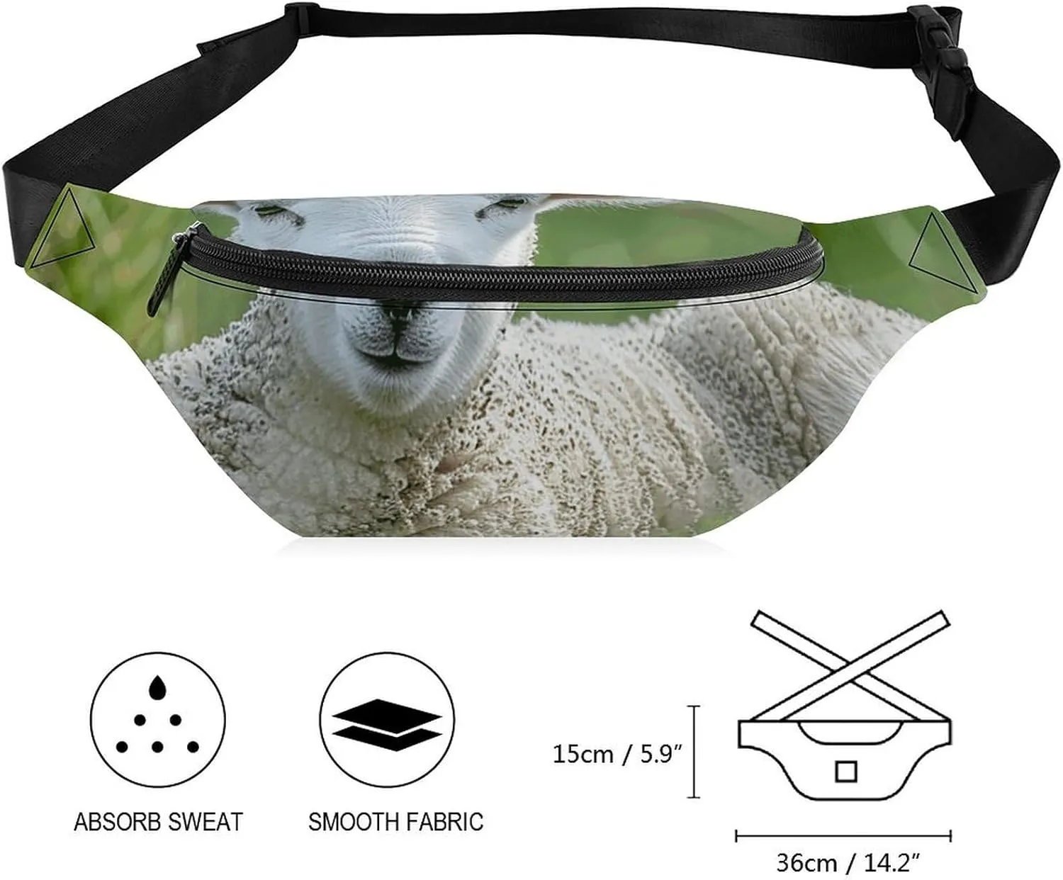 Fanny Pack for Women Men Lying on The Grass Waist Pack Adjustable Belt Bag for Workout Running Travelling Casual Waist Bag, 36*15cm, style