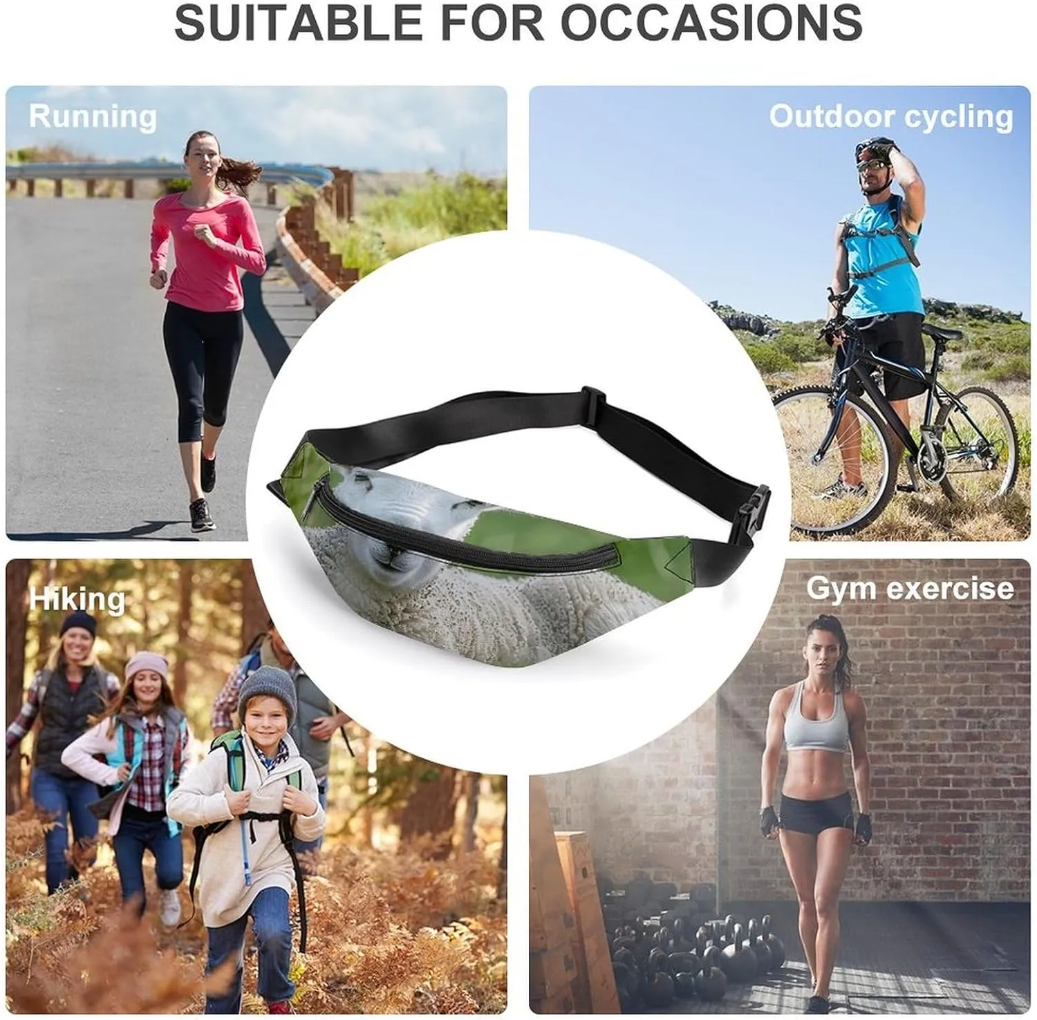 Fanny Pack for Women Men Lying on The Grass Waist Pack Adjustable Belt Bag for Workout Running Travelling Casual Waist Bag, 36*15cm, style