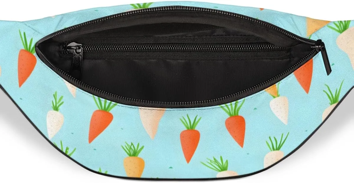 Fanny Pack for Women Men Multicolored Carrots Waist Pack Crossbody Bag with Adjustable Straps for Hiking Running Walking Travel Cycling
