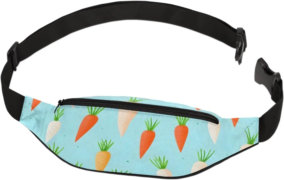 Fanny Pack for Women Men Multicolored Carrots Waist Pack Crossbody Bag with Adjustable Straps for Hiking Running Walking Travel Cycling