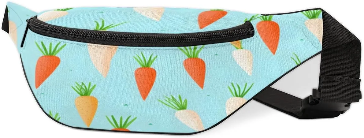 Fanny Pack for Women Men Multicolored Carrots Waist Pack Crossbody Bag with Adjustable Straps for Hiking Running Walking Travel Cycling