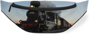 Fanny Pack for Women Men Retro Train Pattern Waist Pack Crossbody Bag with Adjustable Straps for Hiking Running Walking Travel Cycling