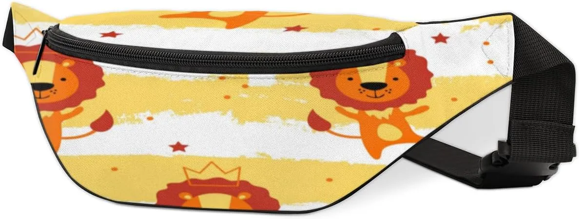 Fanny Pack for Women Men Waist Pack Cartoon Cute Lions Crossbody Bag with Adjustable Straps for Hiking Running Walking Travel Cycling