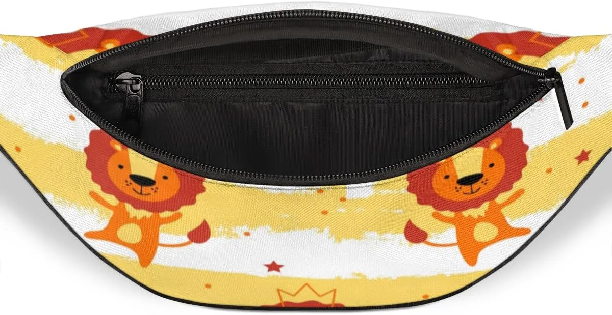 Fanny Pack for Women Men Waist Pack Cartoon Cute Lions Crossbody Bag with Adjustable Straps for Hiking Running Walking Travel Cycling