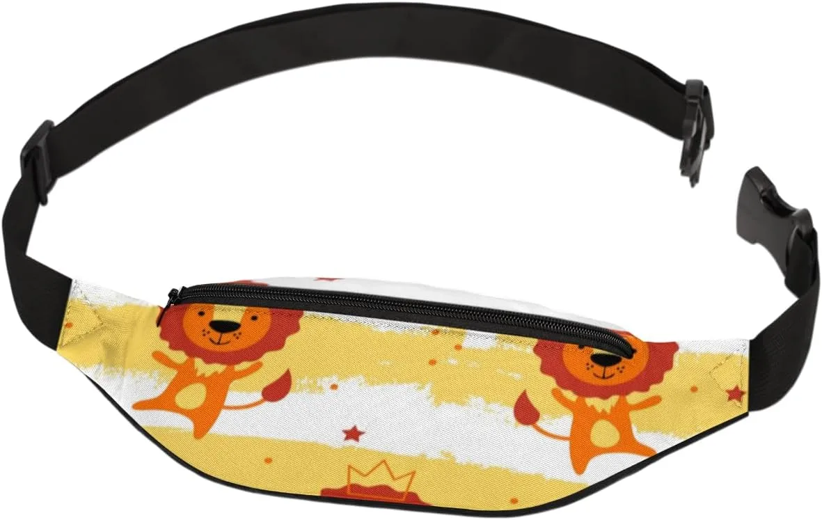 Fanny Pack for Women Men Waist Pack Cartoon Cute Lions Crossbody Bag with Adjustable Straps for Hiking Running Walking Travel Cycling