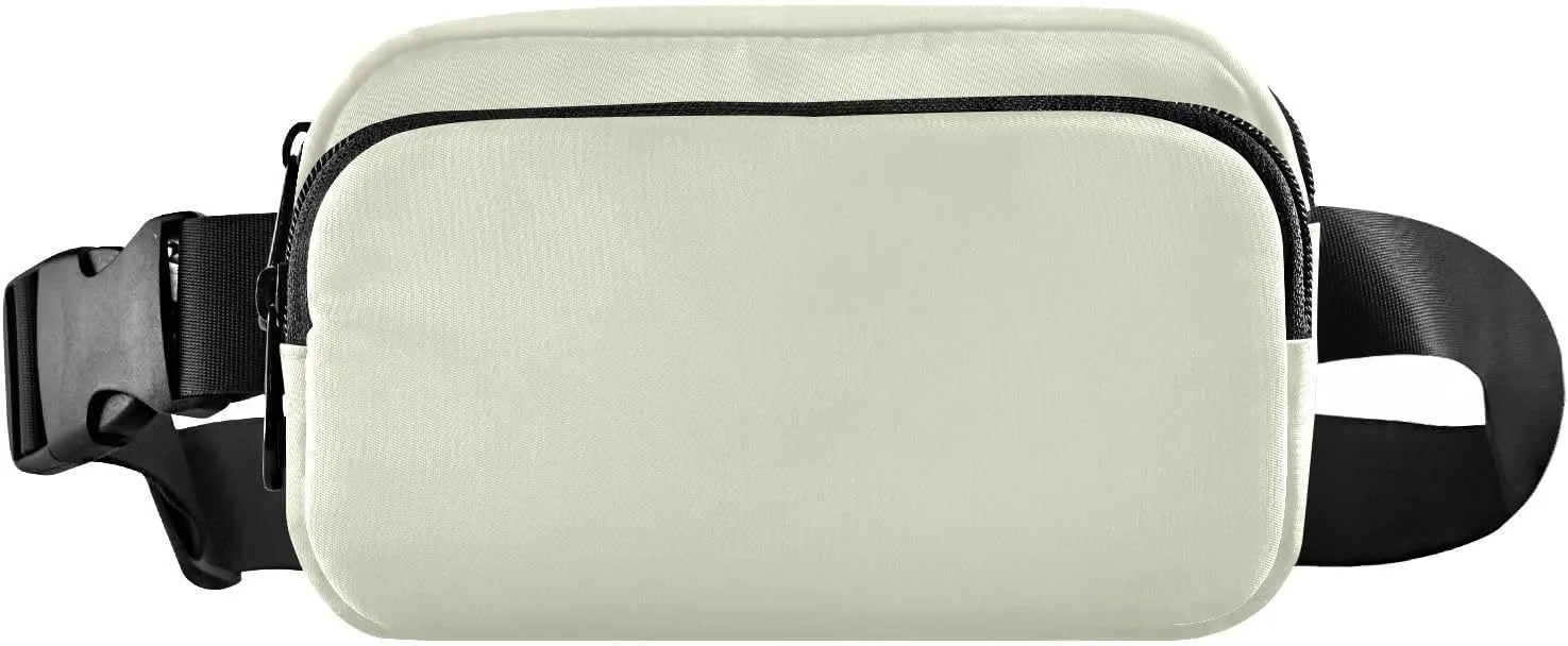 Fanny Pack for Women Men with Zipper Beige Fashion Waist Pack, Small Cross Body bags for Running,Hiking,Cycling,Travel 20806