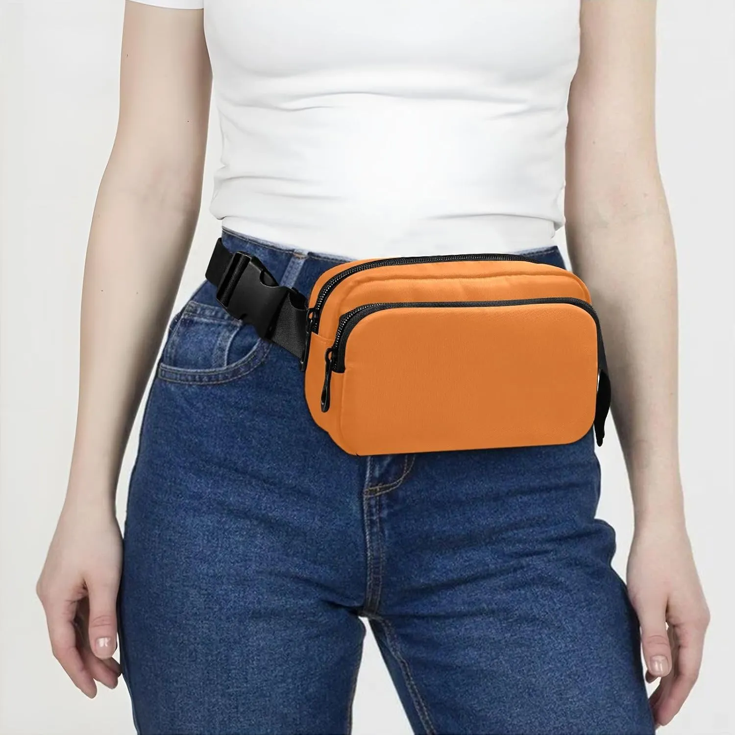 Fanny Pack for Women Men with Zipper Chocolate Fashion Waist Pack, Small Cross Body bags for Running,Hiking,Cycling,Travel 20828