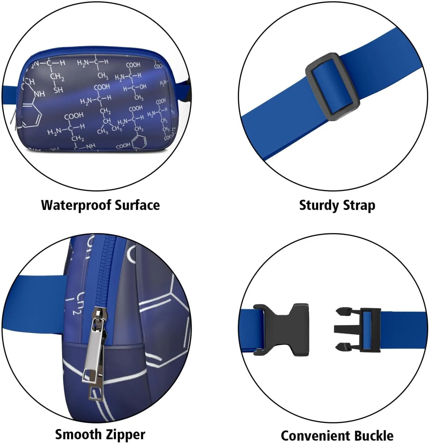 Fanny Pack for Women,Mini Waterproof Science theme Belt Bag,Fashionable Crossbody,Cute Everywhere Belt Bags Fanny Pack for Hiking,Travel.