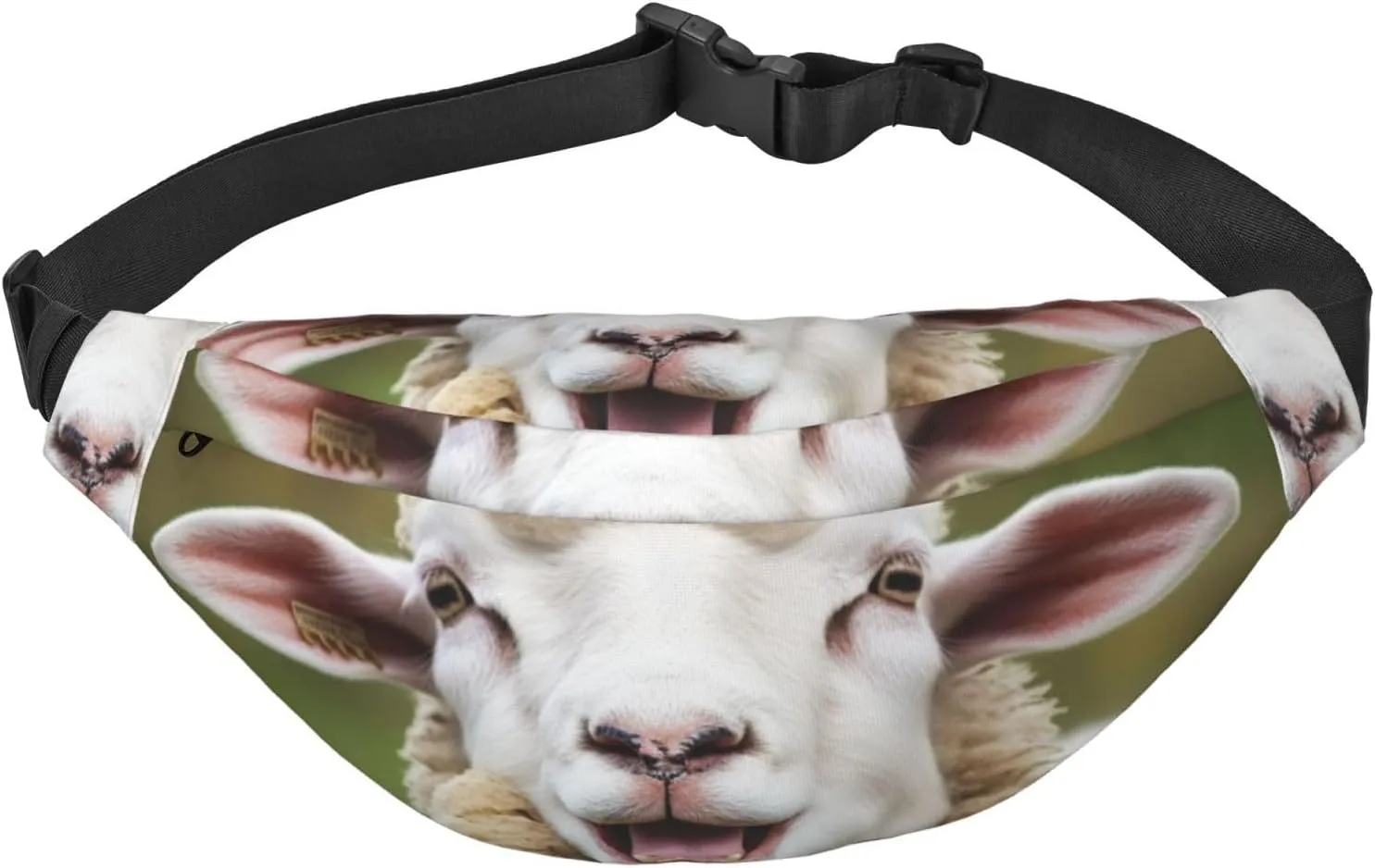 Fanny Pack Funny Naughty Sheep Tongue Cute Animal Waist Pack For Women Men Waterproof Belt Bag With Adjustable Belt Casual Crossbody Bag Travel Waist Bag For Sports Running Cycling