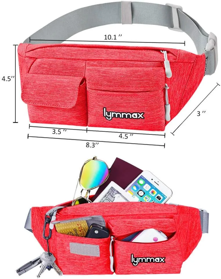 Fanny Pack Waist Bag 4 Pockets Running Belt Adjustable Water Resistant Waist Pack for Men Women Workout Travel Large Capacity