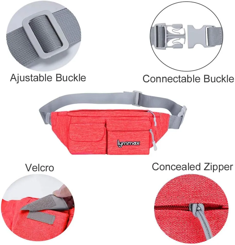 Fanny Pack Waist Bag 4 Pockets Running Belt Adjustable Water Resistant Waist Pack for Men Women Workout Travel Large Capacity