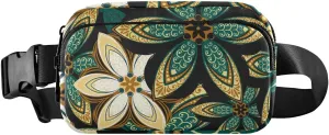 Fanny Pack Waist Bag for Men Women Flower Pattern Crossbody Fashion Waist Packs Belt Bag with Adjustable Strap for Traveling, Hiking, Jogging, Cycling