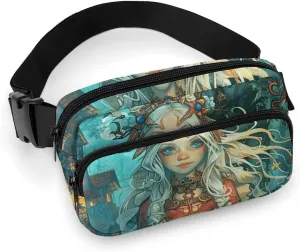 Fanny Pack White-Haired Priestess Waist Pack for Women Men Waterproof Belt Bag with Adjustable Belt Casual Crossbody Bag Travel Waist Bag for Sports Running Cycling