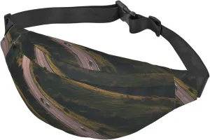 Fanny Pack Winding Highway Waist Pack For Women Men Waterproof Belt Bag With Adjustable Belt Casual Crossbody Bag Travel Waist Bag For Sports Running Cycling