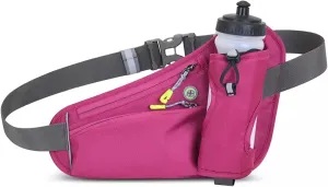 Fanny Pack with Water Bottle Holder, Hydration Running Belt for Men Women Adjustable Strap Waist Bag Suitable for Hiking Running Walking Jogging Camping (Bottle Not Included) (Pink)