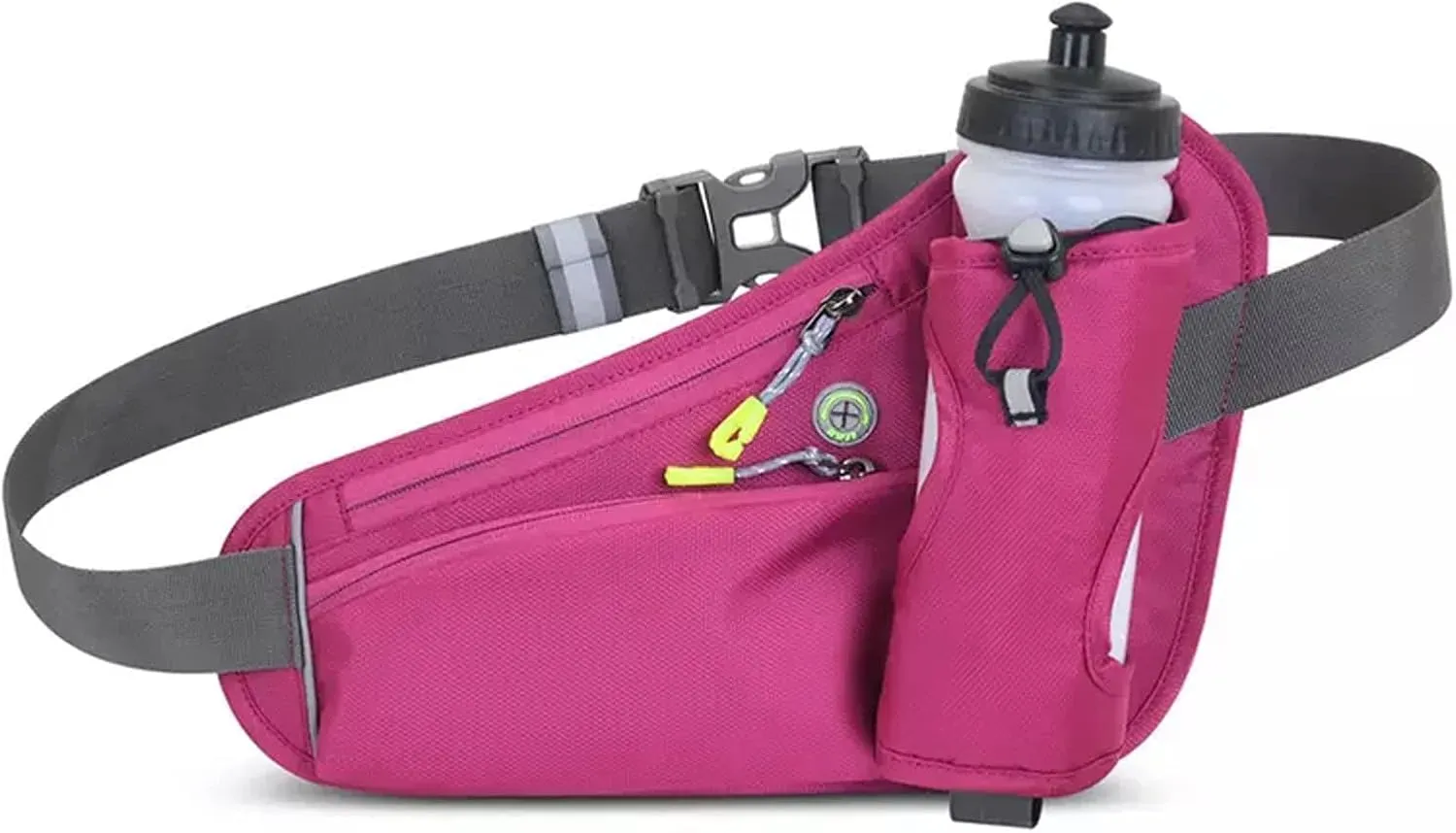 Fanny Pack with Water Bottle Holder, Hydration Running Belt for Men Women Adjustable Strap Waist Bag Suitable for Hiking Running Walking Jogging Camping (Bottle Not Included) (Pink)