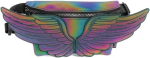 Fanny Pack Women Retro Fanny Pack Crossbody Bag for Women Men Festival Bag Small Cute Fanny Packs Woman Concert Bag Fashion Belt Bag 80s Waist Packs WINGS Rainbow Reflective