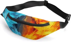 Fanny Packs Crossbody Bags Everywhere Bag Fire Vs Ice Art Printed Small Sling Bag for Travel Hiking Running