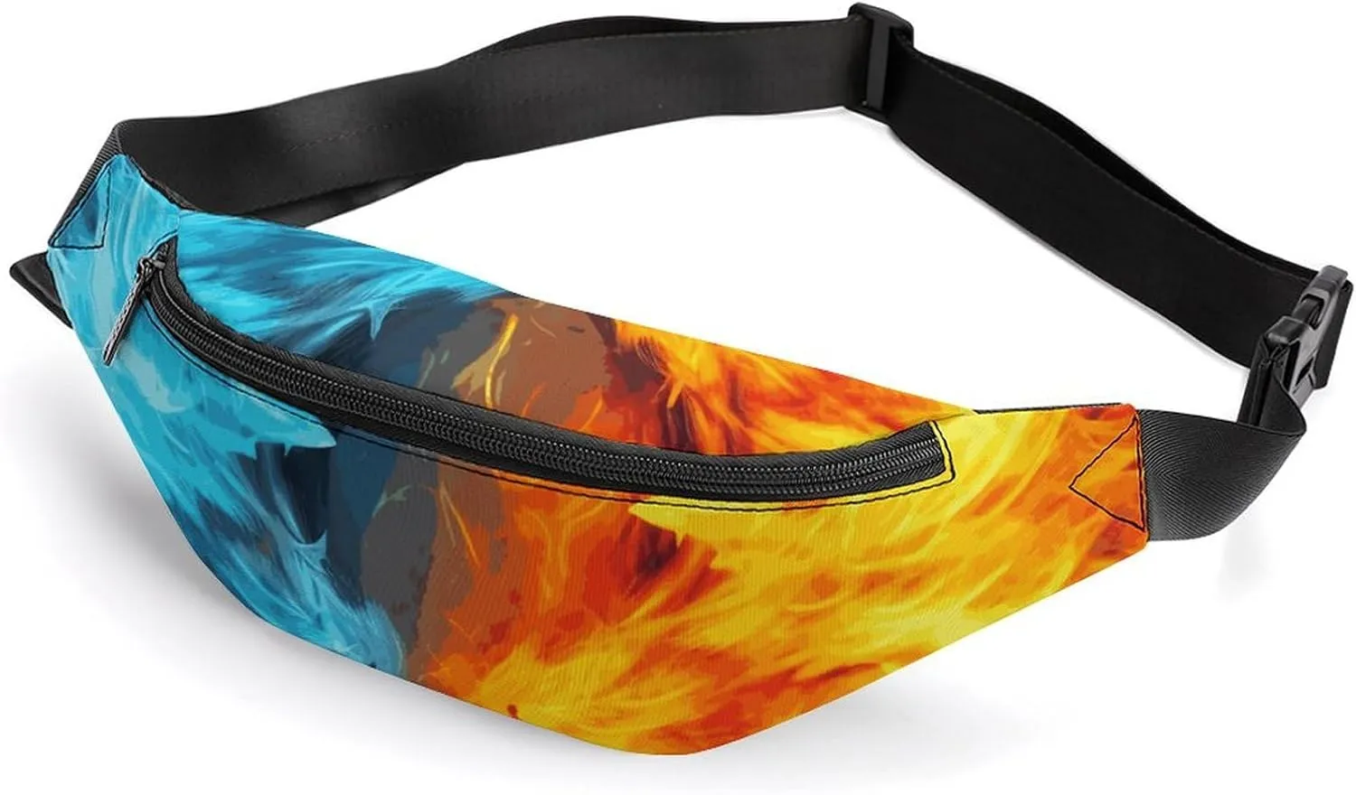 Fanny Packs Crossbody Bags Everywhere Bag Fire Vs Ice Art Printed Small Sling Bag for Travel Hiking Running