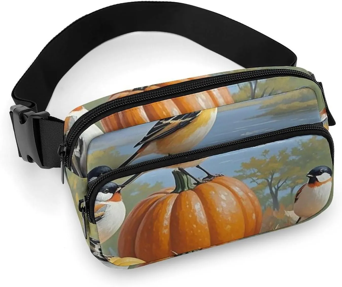 Fanny Packs Sparrow And Pumpkin Printed Crossbody Bags for Women Crossbody for Travel And Sports