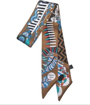 Fashion Handbag Handle Ribbon Scarves Neck Scarves Skinny Ribbon Twill Bandana Scarf Bag scarf for women Olivia NY